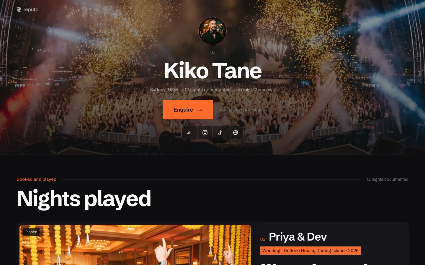 The portfolio of Kiko Tane, a DJ