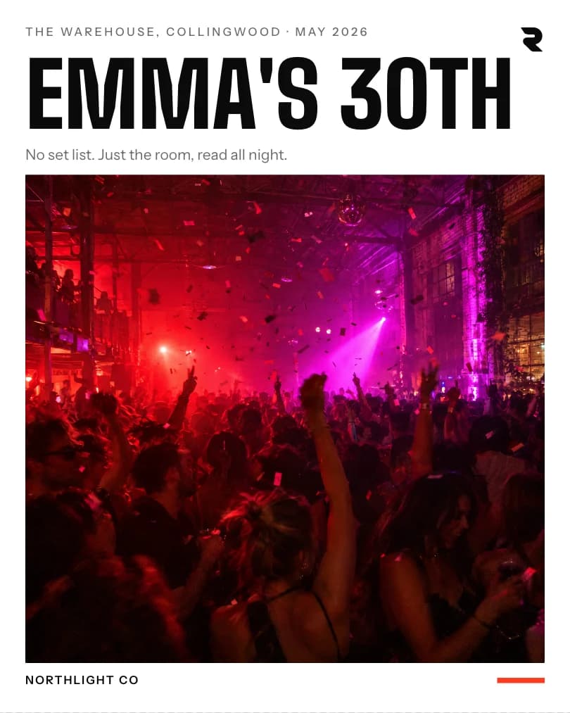 A bold post for a 30th birthday party